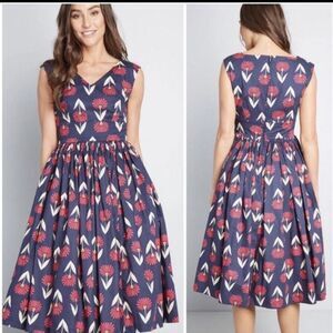 Modcloth Fabulous Fit & Flare Floral Dress